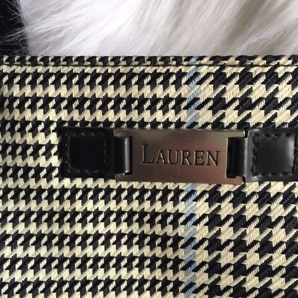 Lauren Black Blue and Cream Plaid Shoulder Bag - Picture 3 of 4